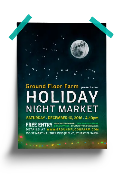 Ground Floor Farm - 'Night Market' Poster